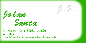 jolan santa business card